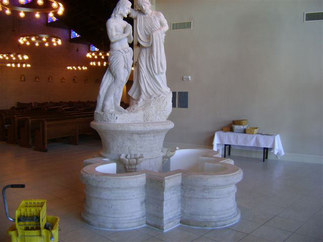 Marble Fountains  - Baptism Of Jesus Fountain/Font - MF-945